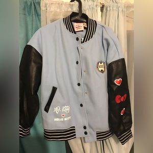 Hello kitty jacket. Lt.blue. Black.size Small